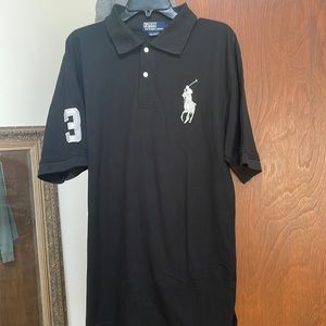 Polo Ralph Lauren, size XL, color black, large horse on chest and #3 on sleeve